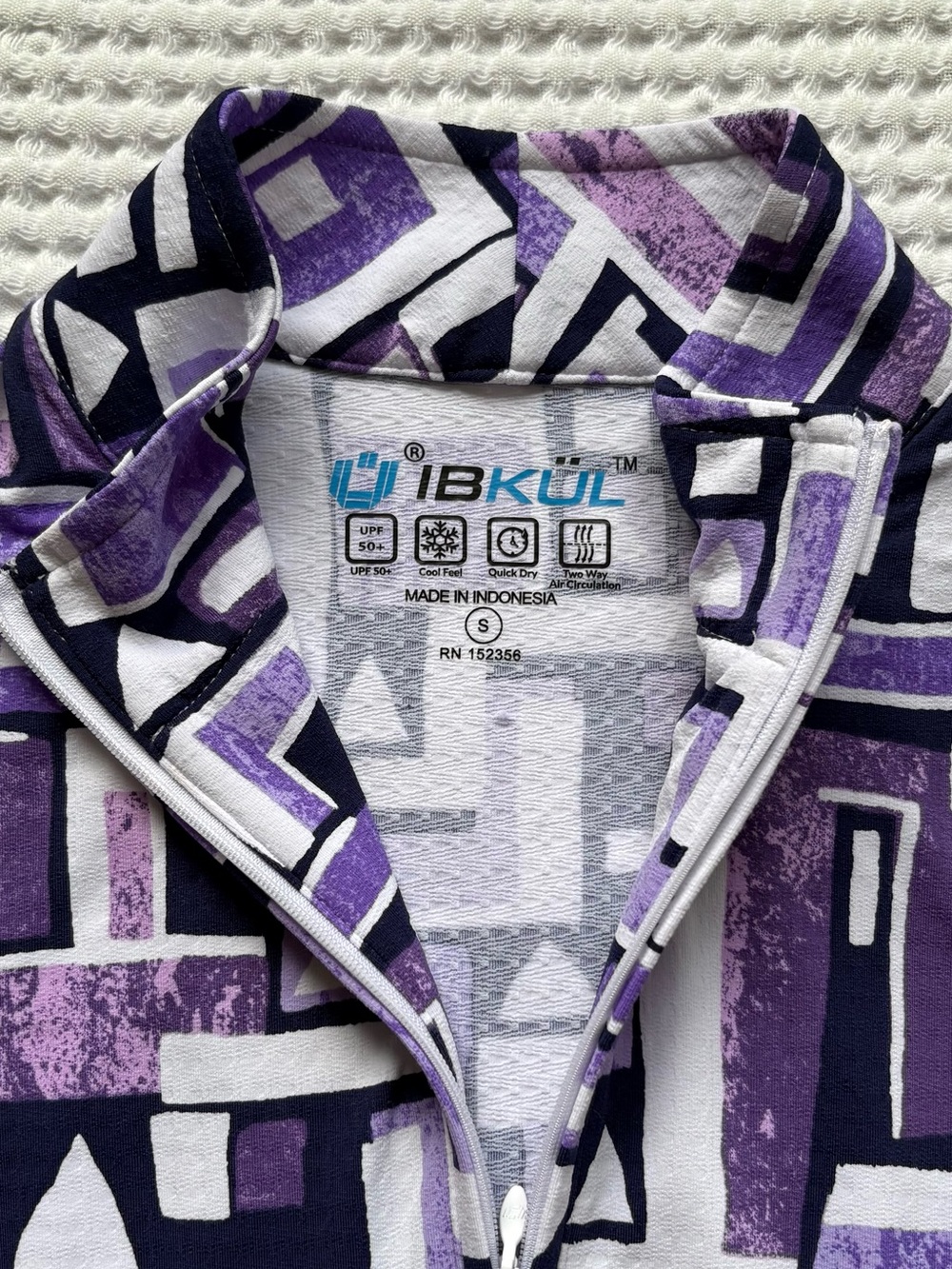 IBKUL Jennifer Print Sleeveless Golf Tennis Dress Purple Geometric UPF 50+ S - Picture 3 of 6